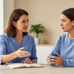“Therapist and client seated together in a quiet office during a counseling session, symbolizing practical, behavior-focused therapy.”